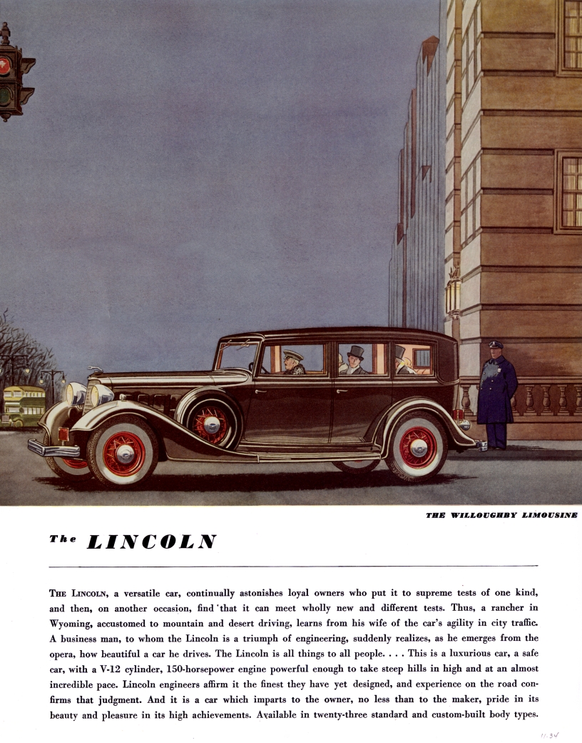 1934 Lincoln Auto Advertising